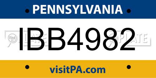 IBB4982 Pennsylvania License Plate