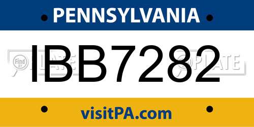 IBB7282 Pennsylvania License Plate