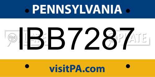 IBB7287 Pennsylvania License Plate