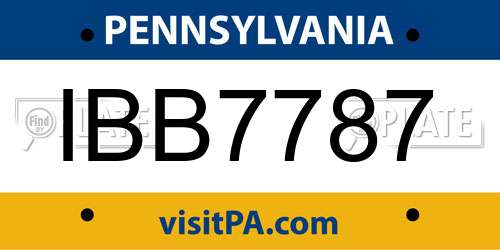 IBB7787 Pennsylvania License Plate