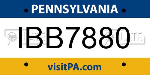 IBB7880 Pennsylvania License Plate