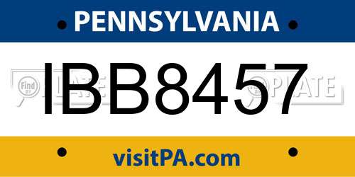 IBB8457 Pennsylvania License Plate