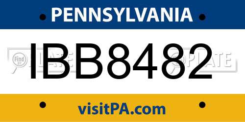IBB8482 Pennsylvania License Plate