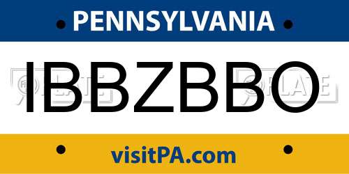 IBBZBBO Pennsylvania License Plate
