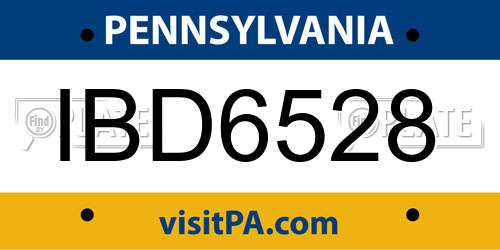 IBD6528 Pennsylvania License Plate