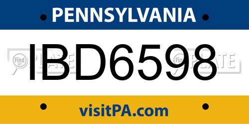 IBD6598 Pennsylvania License Plate