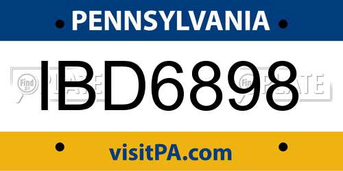 IBD6898 Pennsylvania License Plate