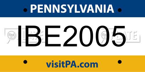 IBE2005 Pennsylvania License Plate