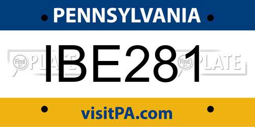 IBE281 Pennsylvania License Plate