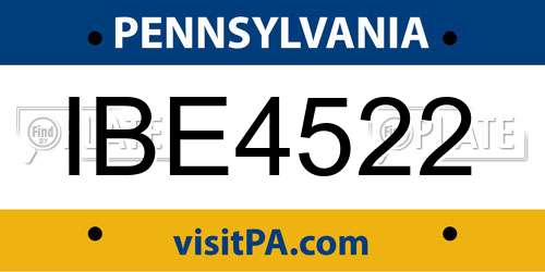 IBE4522 Pennsylvania License Plate