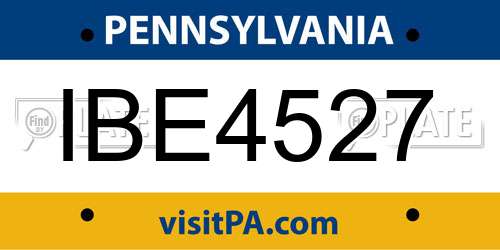 IBE4527 Pennsylvania License Plate