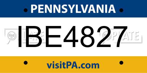 IBE4827 Pennsylvania License Plate