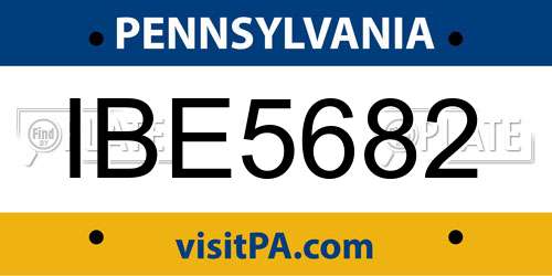 IBE5682 Pennsylvania License Plate