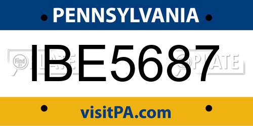 IBE5687 Pennsylvania License Plate