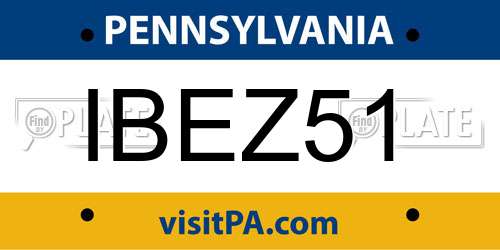 IBEZ51 Pennsylvania License Plate