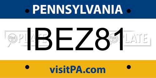 IBEZ81 Pennsylvania License Plate