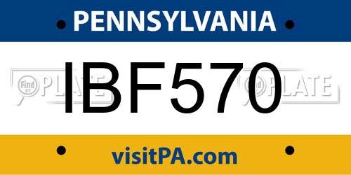 IBF570 Pennsylvania License Plate