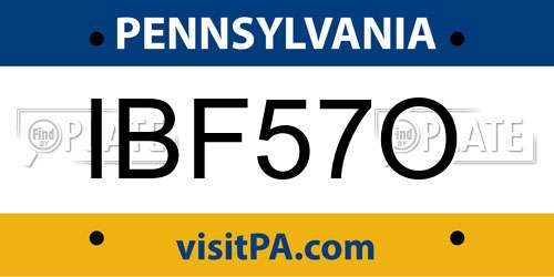 IBF57O Pennsylvania License Plate