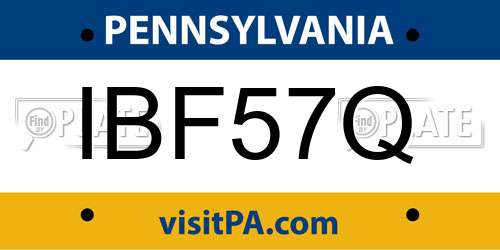 IBF57Q Pennsylvania License Plate