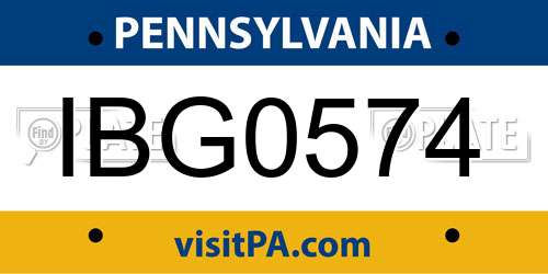 IBG0574 Pennsylvania License Plate