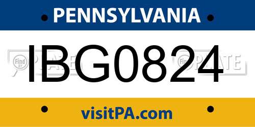 IBG0824 Pennsylvania License Plate