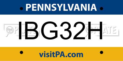 IBG32H Pennsylvania License Plate