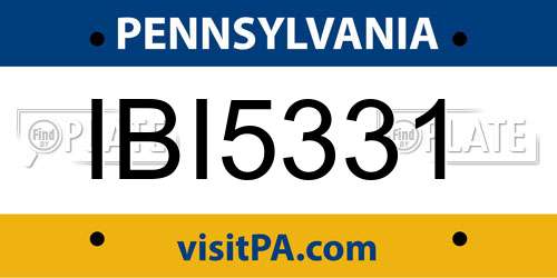 IBI5331 Pennsylvania License Plate