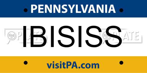 IBISISS Pennsylvania License Plate