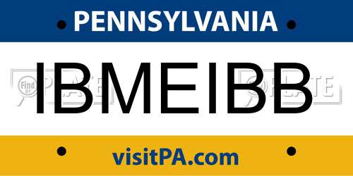 IBMEIBB Pennsylvania License Plate