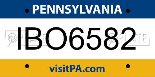 IBO6582 Pennsylvania License Plate