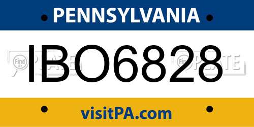 IBO6828 Pennsylvania License Plate