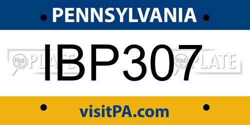 IBP307 Pennsylvania License Plate