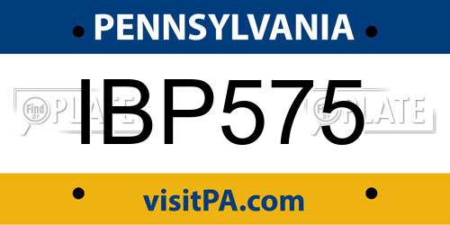 IBP575 Pennsylvania License Plate