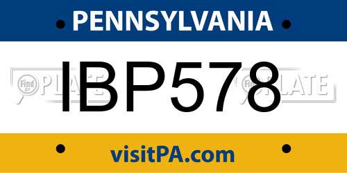 IBP578 Pennsylvania License Plate