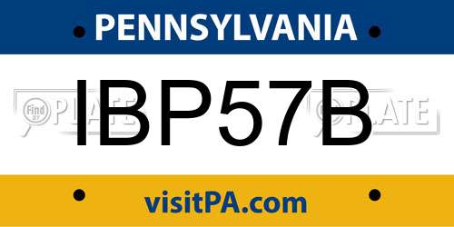 IBP57B Pennsylvania License Plate
