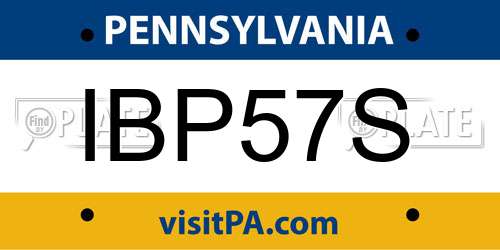 IBP57S Pennsylvania License Plate