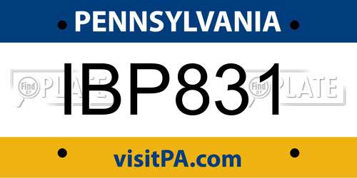 IBP831 Pennsylvania License Plate