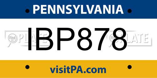 IBP878 Pennsylvania License Plate