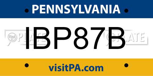 IBP87B Pennsylvania License Plate