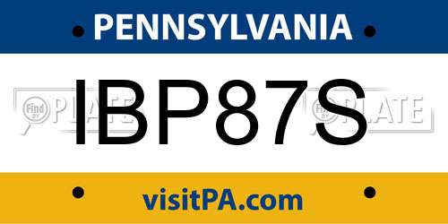 IBP87S Pennsylvania License Plate