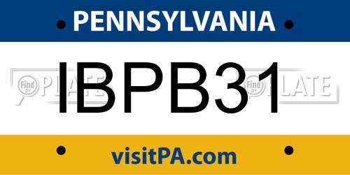 IBPB31 Pennsylvania License Plate