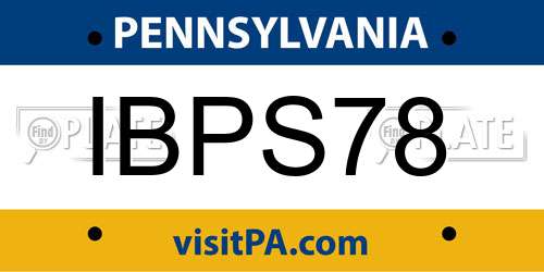 IBPS78 Pennsylvania License Plate