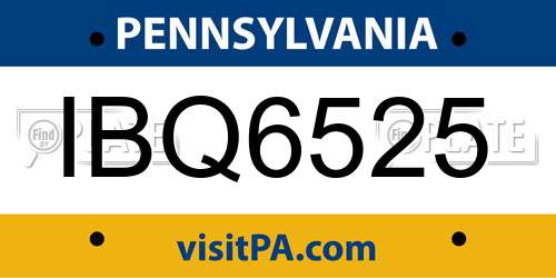 IBQ6525 Pennsylvania License Plate