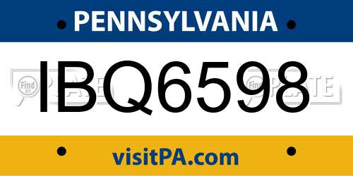 IBQ6598 Pennsylvania License Plate