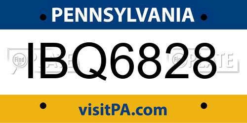 IBQ6828 Pennsylvania License Plate