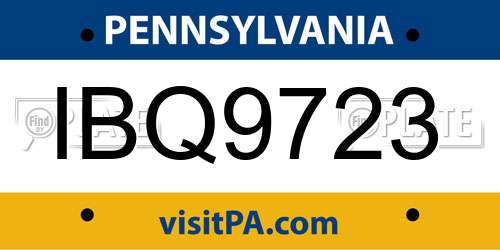 IBQ9723 Pennsylvania License Plate