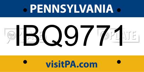 IBQ9771 Pennsylvania License Plate