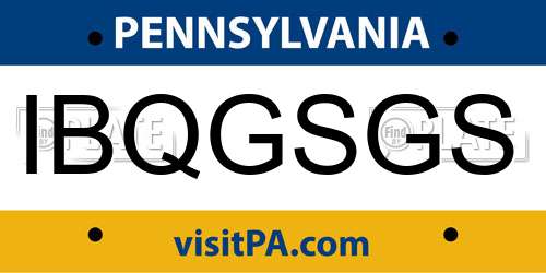 IBQGSGS Pennsylvania License Plate