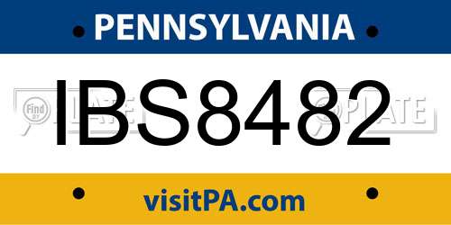 IBS8482 Pennsylvania License Plate