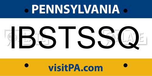 IBSTSSQ Pennsylvania License Plate